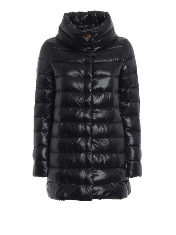HERNO: padded coats - Amelia black ultralight down coat