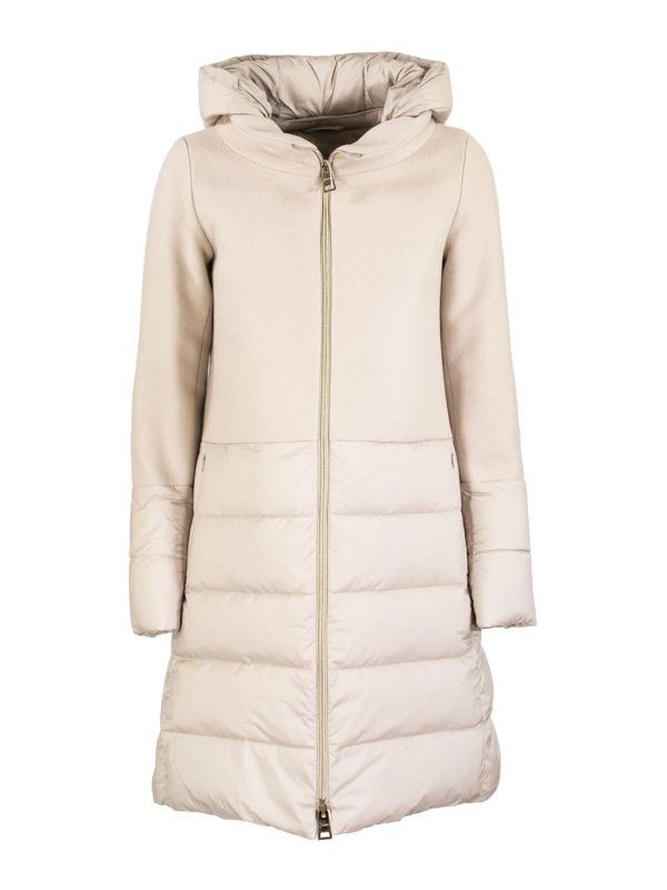 HERNO: Lange Daunenmäntel - Daunenmantel - Creme