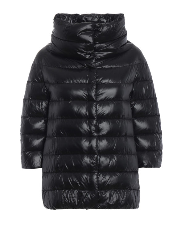 HERNO: padded jackets - Aminta black nylon padded jacket