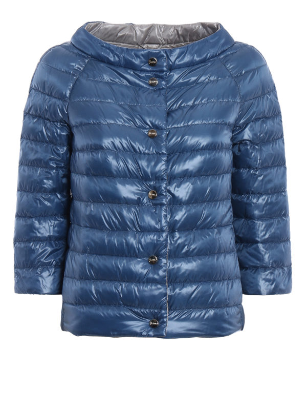 HERNO: padded jackets - Boat neck reversible puffer jacket