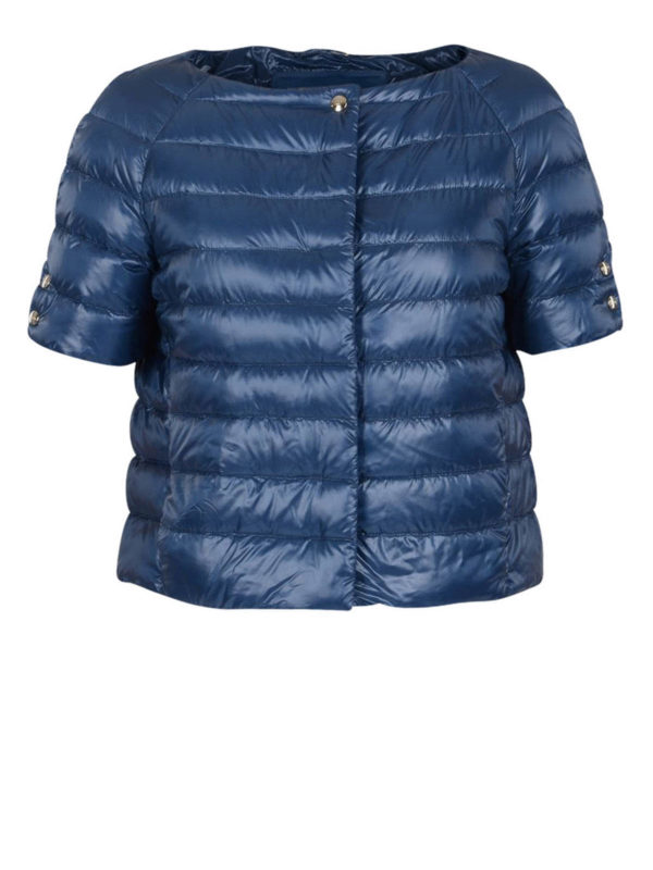 HERNO: padded jackets - Cropped short sleeved padded jacket