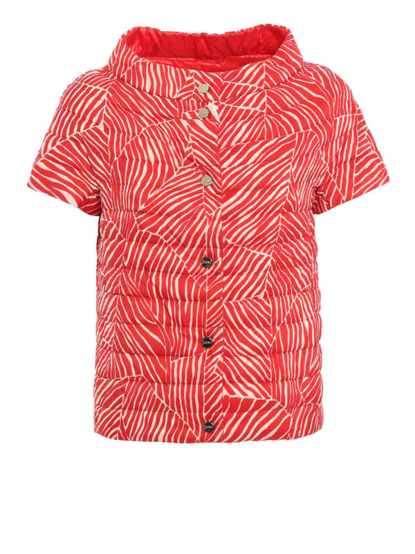 HERNO: Kurze Daunenjacken - Langer Daunenmantel Fur Damen - Rot