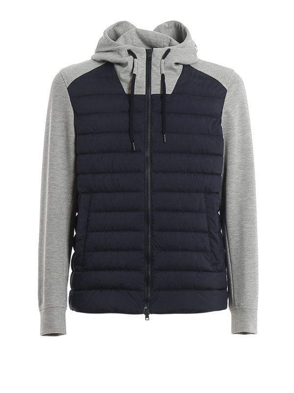 HERNO: padded jackets - Jersey sleeves puffer jacket