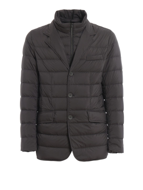 HERNO: padded jackets - La Giacca dark grey padded blazer