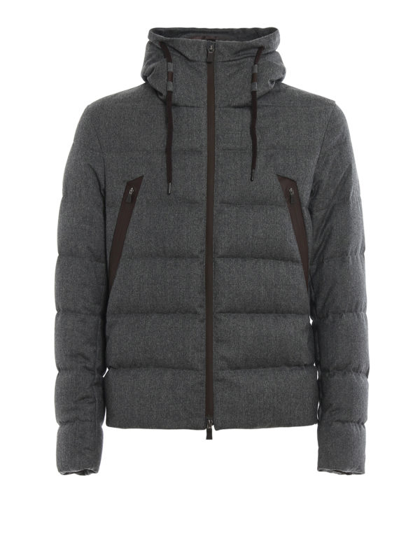 HERNO: padded jackets - Laminar wool hooded puffer jacket
