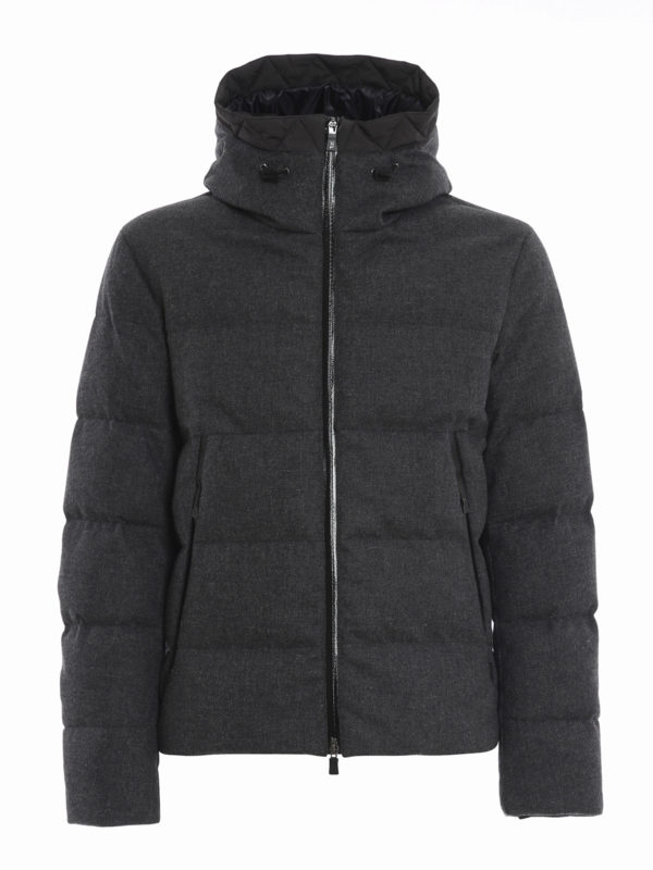 HERNO: padded jackets - Mélange wool blend puffer jacket