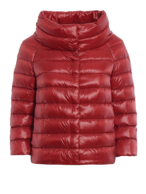 HERNO: padded jackets - Sofia red nylon padded jacket