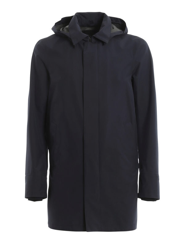 HERNO: Kurze Mäntel - Trenchcoat - Dunkelblau