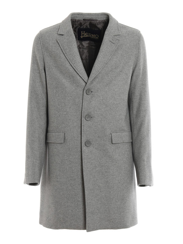 HERNO: short coats - Waterproof wool blend coat
