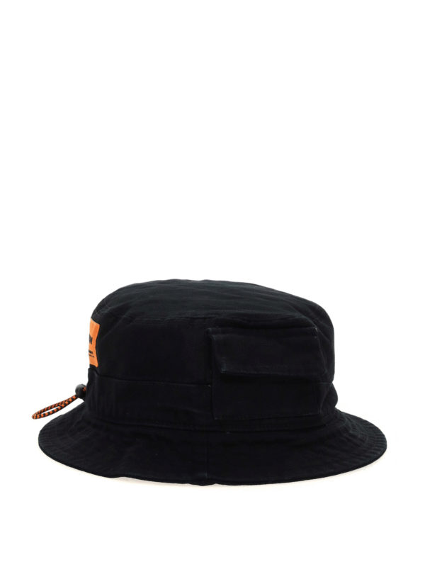 Heron Preston: hats & caps - Patch logo bucket hat