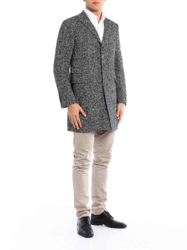 Herringbone wool coat shop online: TOD