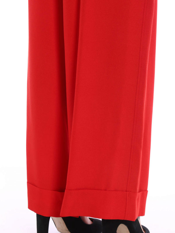 High waist crepe trousers