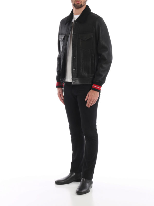 HILFIGER COLLECTION: leather jacket online - Short shearling jacket