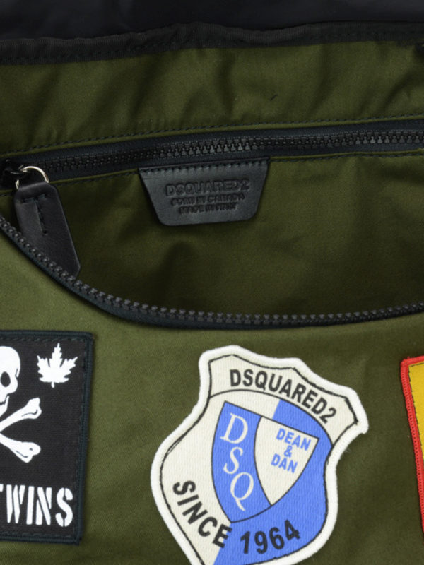 Hiro multi patches fabric backpack shop online: DSQUARED2