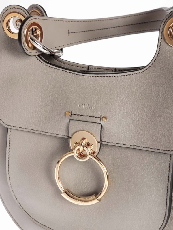 Hobo Tess bag in Motty Grey color leather shop online: CHLOE