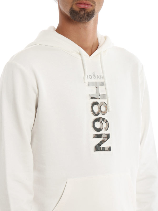 HOGAN buy online Felpa con cappuccio e logo argentato