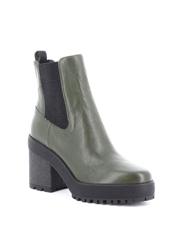 Hogan H475 leather ankle boots Dark Green HXW4750BZ70LF7T814