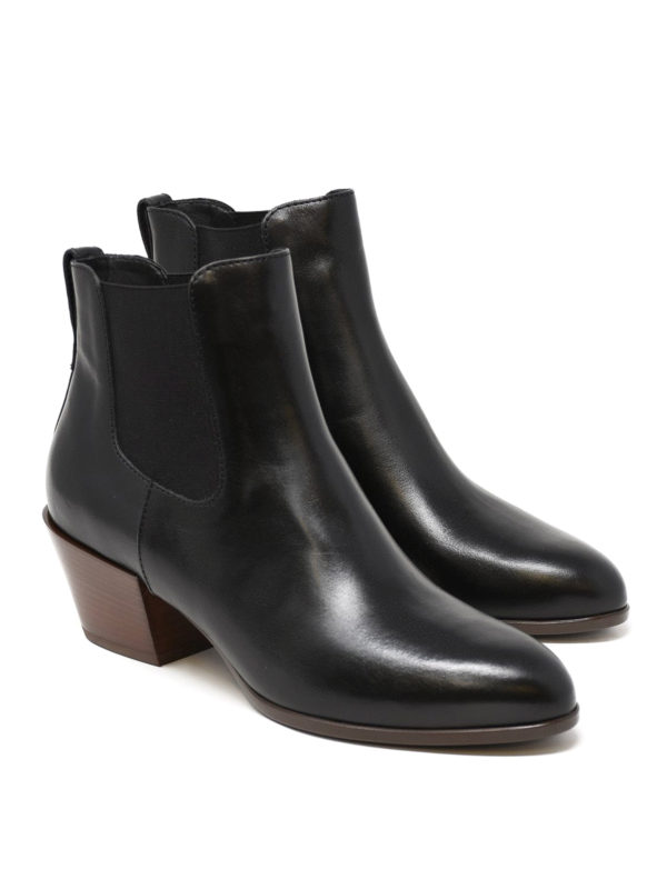 HOGAN: ankle boots online - Leather Texan booties