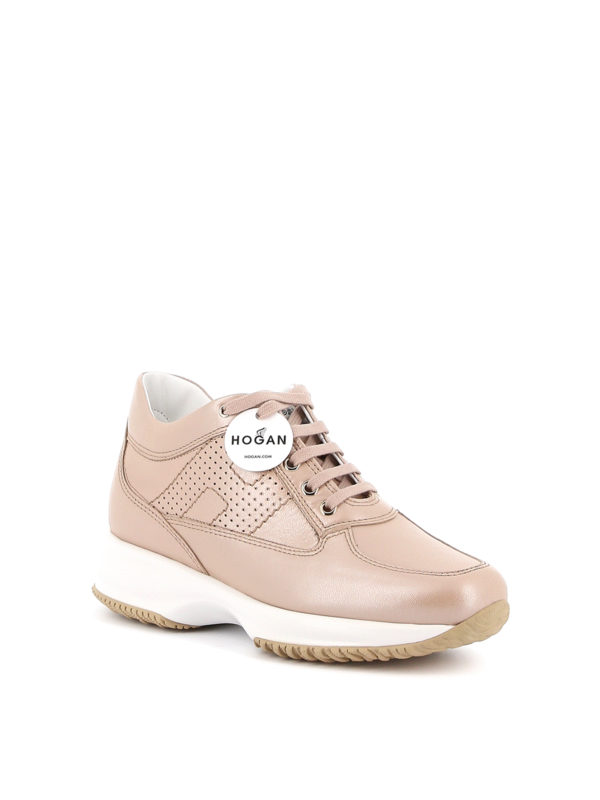 Hogan Interactive drilled H beige sneakers HXW00N00E30MW7M024 - Main Image