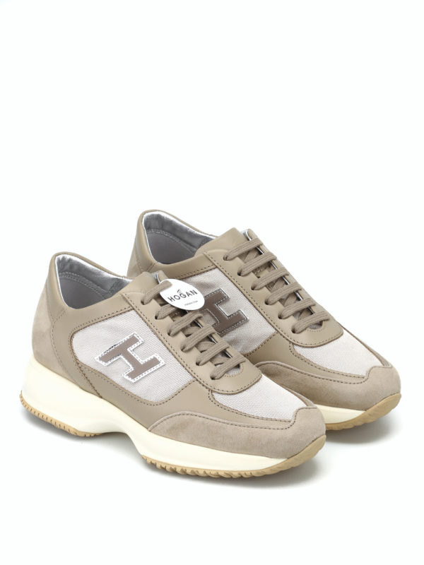 HOGAN: sneakers online - Interactive beige con H vellutata