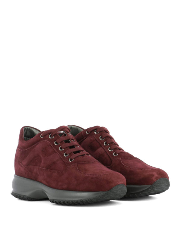 HOGAN: sneakers online - Sneaker Interactive rosse in suede