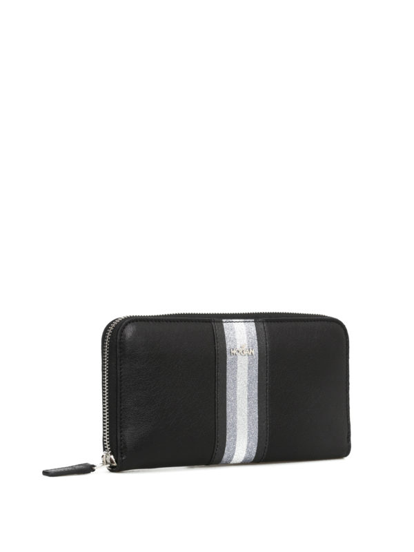 HOGAN: wallets & purses online - Glitter band leather zip-around wallet