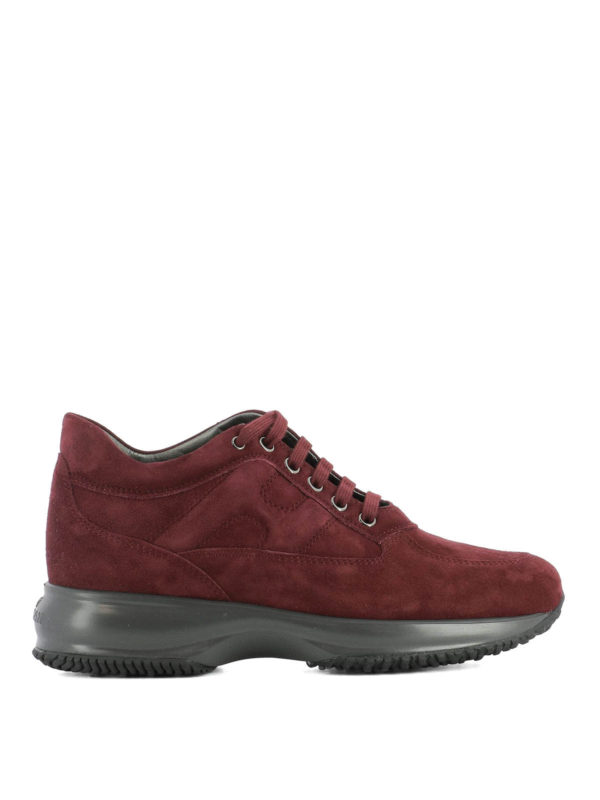 HOGAN: sneakers - Sneaker Interactive rosse in suede