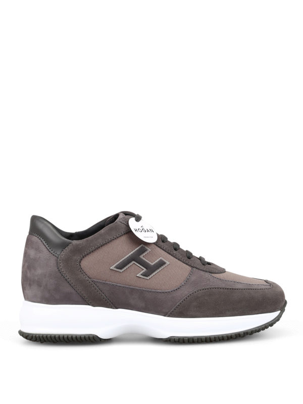 HOGAN: sneakers - Sneaker New Interactive H Flock tortora
