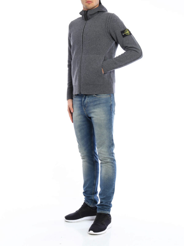 Cárdigans Grises Para Hombre shop online: STONE ISLAND