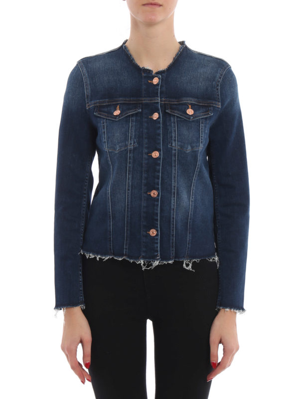 7 For All Mankind デニムジャケット - ダークウォッシュ|JSVNU580VL