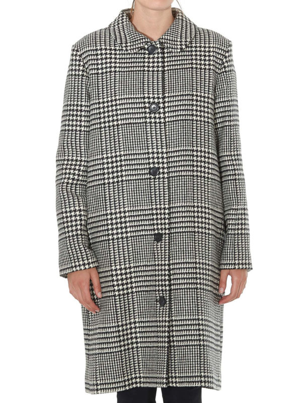 iKRIX A.P.C.: knee length coats - Peel houndstooth wool coat
