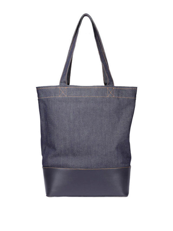 iKRIX A.P.C.: totes bags - Axel denim and leather shopping bag