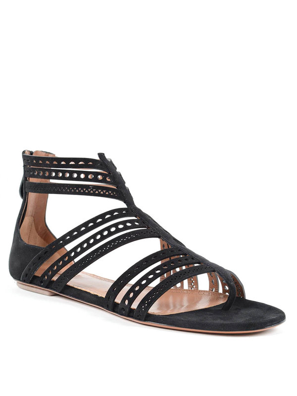 iKRIX Alaïa: sandals - Laser-cut suede sandals