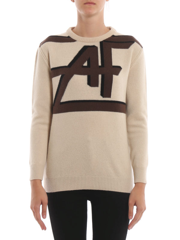iKRIX ALBERTA FERRETTI: maglia collo rotondo - Pull in lana e cashmere con logo intarsiato