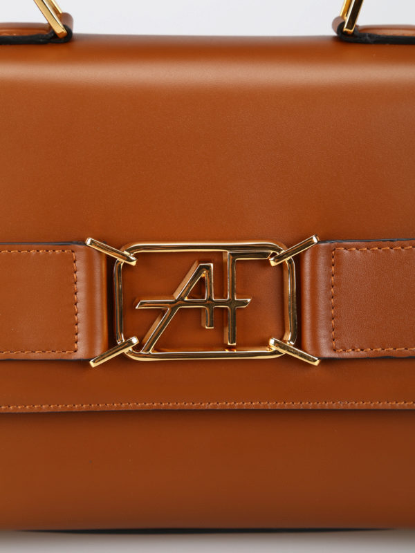 iKRIX ALBERTA FERRETTI: cross body bags - Metal logo brown leather crossbody bag