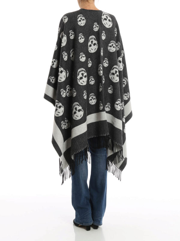 iKRIX ALEXANDER MCQUEEN: Capes &  Ponchos - Skull pattern wool cape