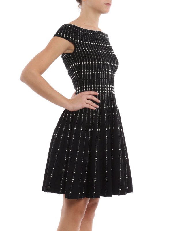 Alexander Mcqueen Boat neck knitted dress - Black