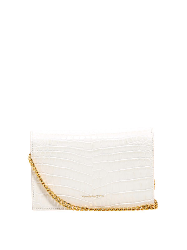 iKRIX ALEXANDER MCQUEEN: cross body bags - Skull Mini croc print cross body bag