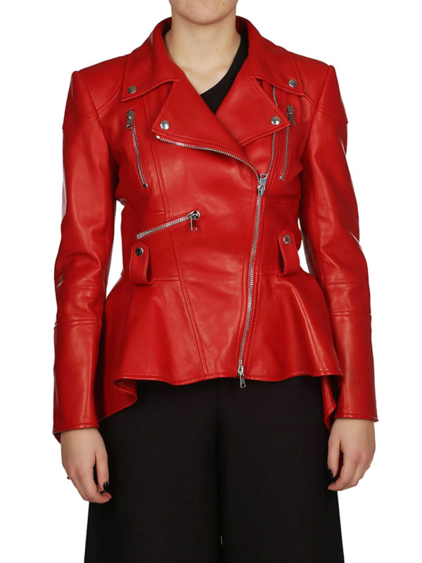 iKRIX ALEXANDER MCQUEEN: Lederjacken - Lederjacke - Rot