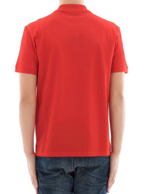 iKRIX ALEXANDER MCQUEEN: polo shirts - Skull patch red polo shirt