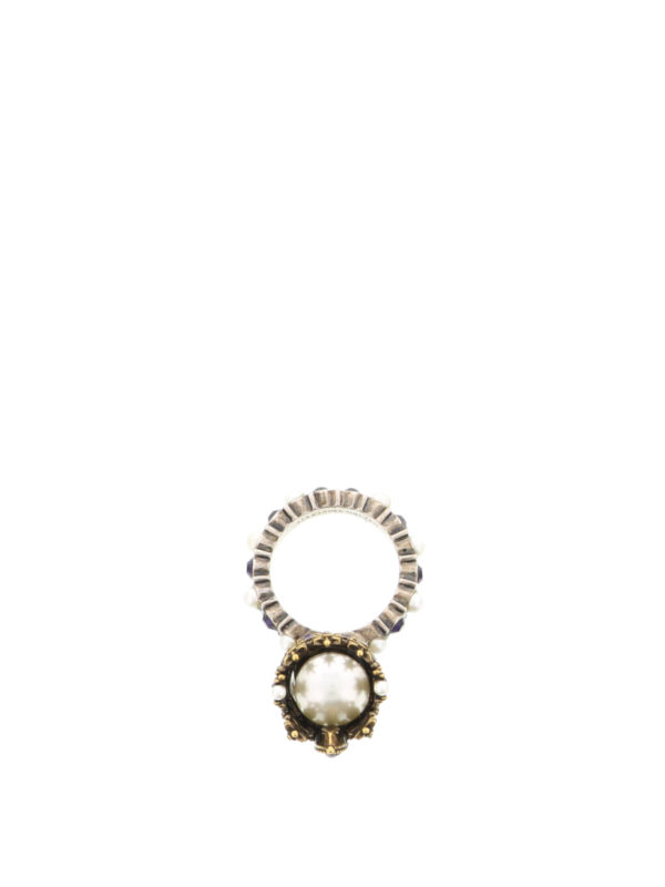 iKRIX ALEXANDER MCQUEEN: Rings - Queen Skull brass ring