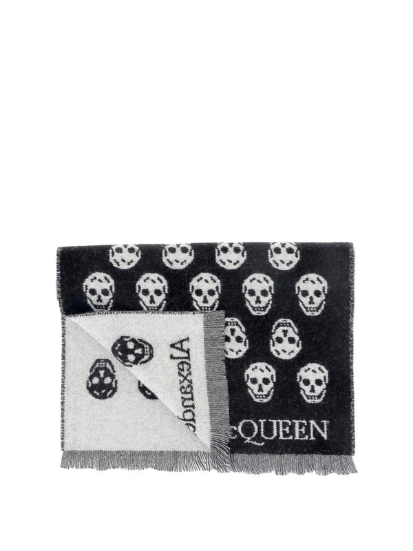 iKRIX ALEXANDER MCQUEEN: scarves - Skull jacquard wool scarf