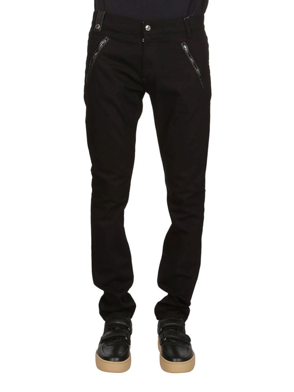 Alexander Mcqueen Leather pocket biker jeans | 520168QLZ600901