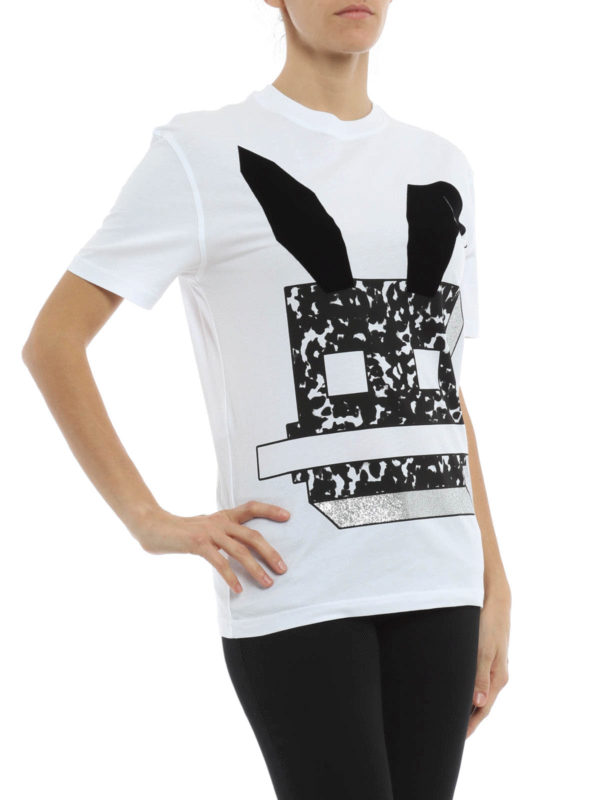 iKRIX ALEXANDER MCQUEEN: T-shirts - Glitzer-Und Wildleder-T-Shirt
