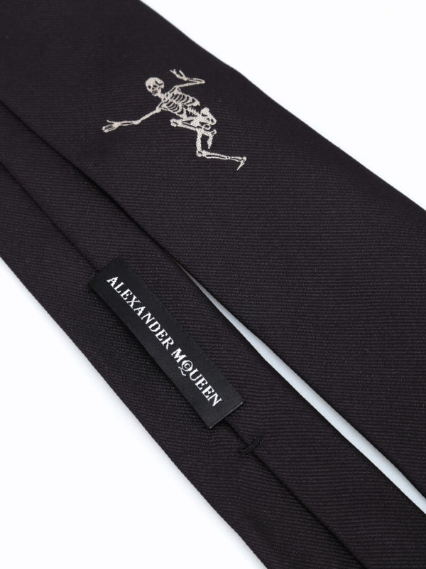iKRIX ALEXANDER MCQUEEN: ties & bow ties - Dancing skeleton silk tie