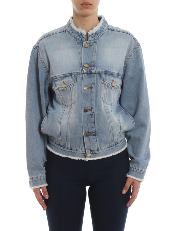 iKRIX ALEXANDRE VAUTHIER: giacche denim - Giacca in denim di cotone con orlo sfrangiato