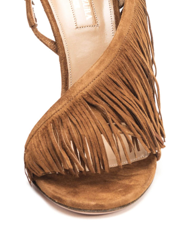 iKRIX Aquazzura: sandals - Wild Fringe suede sandals