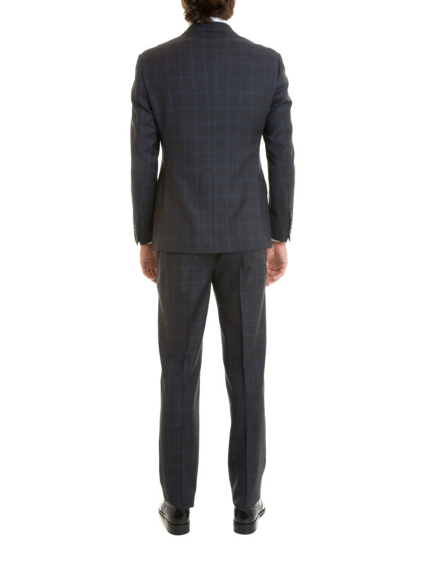 Armani Collezioni G Line checked wool formal suit