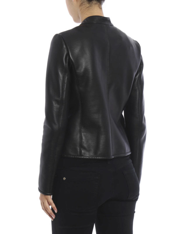 iKRIX ARMANI COLLEZIONI: leather jacket - Stripes effect leather jacket