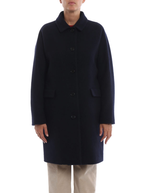 iKRIX ASPESI: short coats - Boiled wool single breasted egg-shaped coat